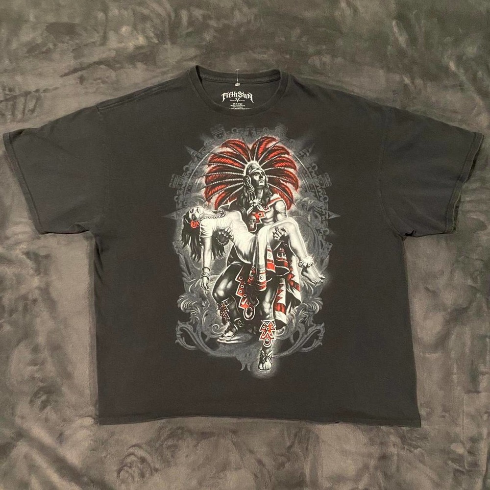 Y2K Fifth Sun Tribal Warrior Tee Shirt